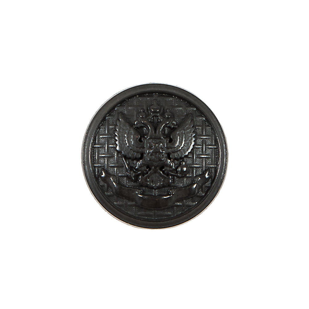 Italian Black Button with Double-Headed Eagle Emblem - 32L/20mm Italian Black Button with Double-Headed Eagle Emblem - 32L/20mm