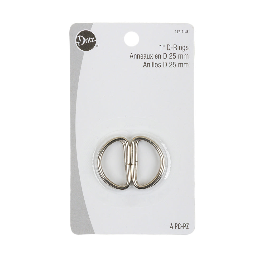 Dritz 4pc Nickel D-Rings - 1" Dritz 4pc Nickel D-Rings - 1"