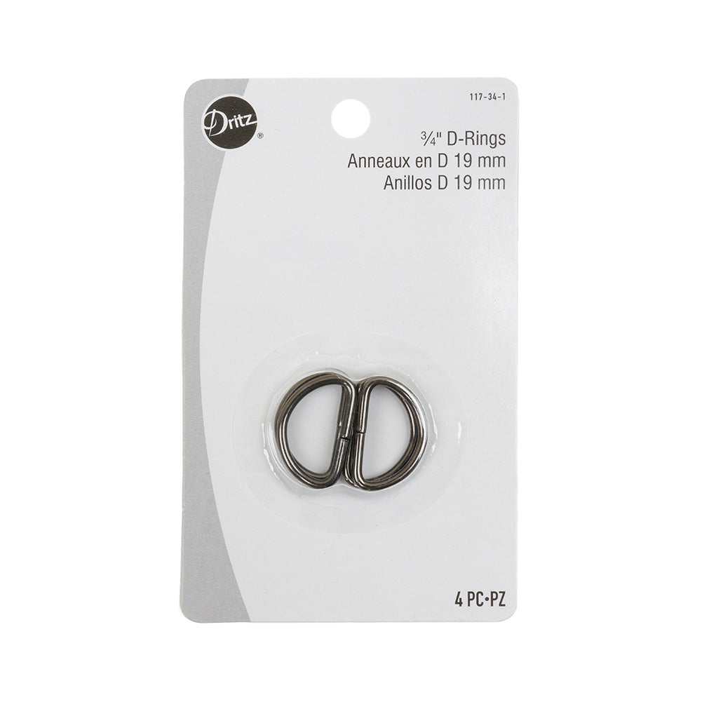 Dritz 4pc Black D-Rings - 0.75" Dritz 4pc Black D-Rings - 0.75"