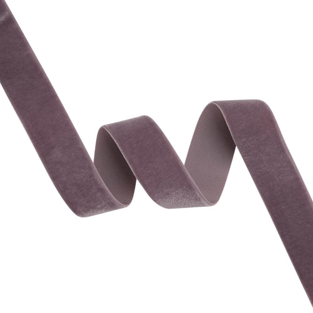Stretch Velvet Ribbon Trim Made in Italy - 0.875" - Dusty Lilac - Gislaine Collection Stretch Velvet Ribbon Trim Made in Italy - 0.875" - Dusty Lilac - Gislaine Collection