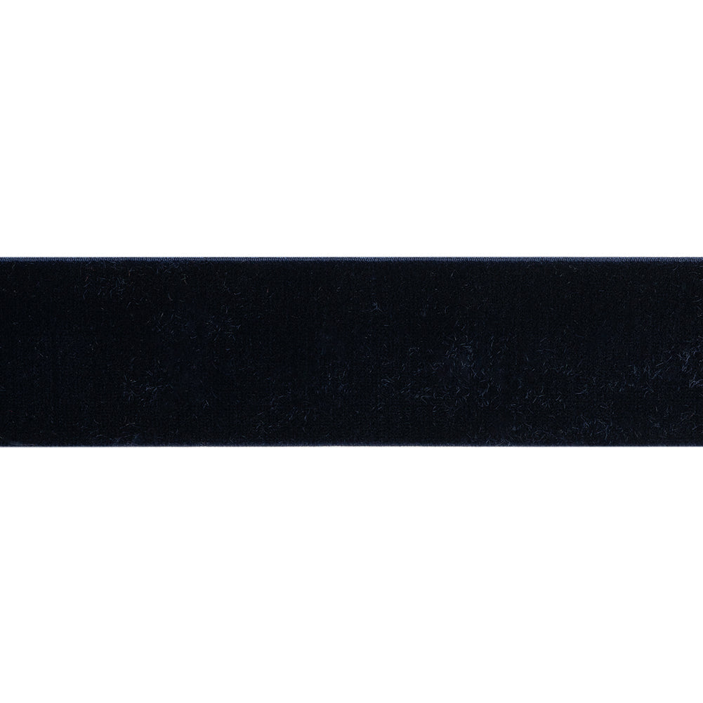 Stretch Velvet Ribbon Trim Made in Italy - 1.5" - Navy - Gislaine Collection - Folded Stretch Velvet Ribbon Trim Made in Italy - 1.5" - Navy - Gislaine Collection - Folded