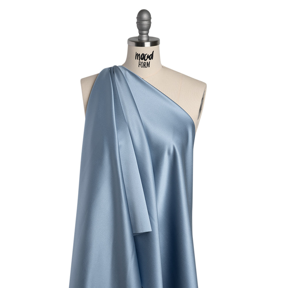 Polyester Satin - Desert Blue - Reverie Collection - Drape Polyester Satin - Desert Blue - Reverie Collection - Drape
