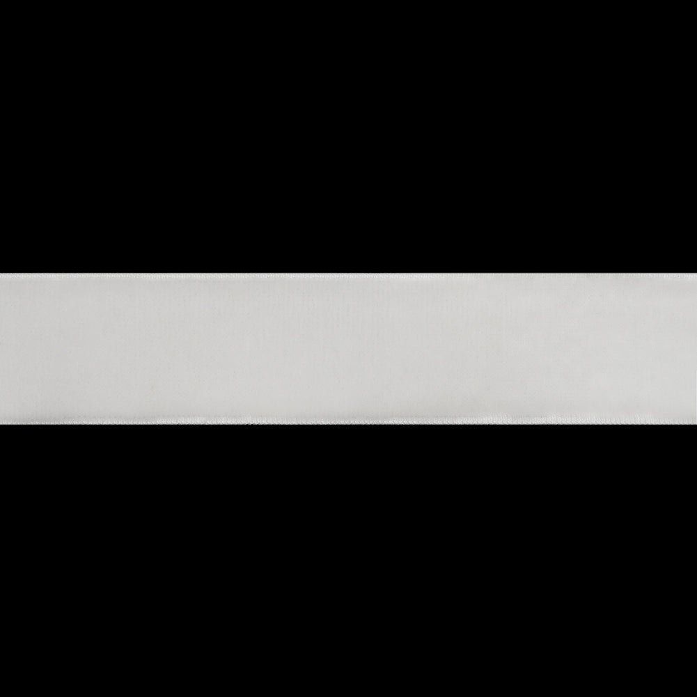 Stretch Velvet Ribbon Trim Made in Italy - 0.875" - Off White - Gislaine Collection - Folded Stretch Velvet Ribbon Trim Made in Italy - 0.875" - Off White - Gislaine Collection - Folded