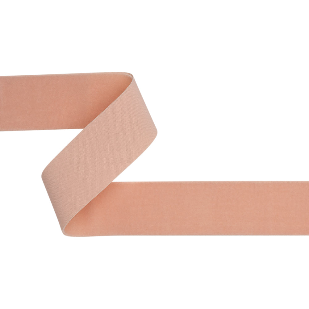 Stretch Velvet Ribbon Trim Made in Italy - 1.5" - Light Pink - Gislaine Collection Stretch Velvet Ribbon Trim Made in Italy - 1.5" - Light Pink - Gislaine Collection