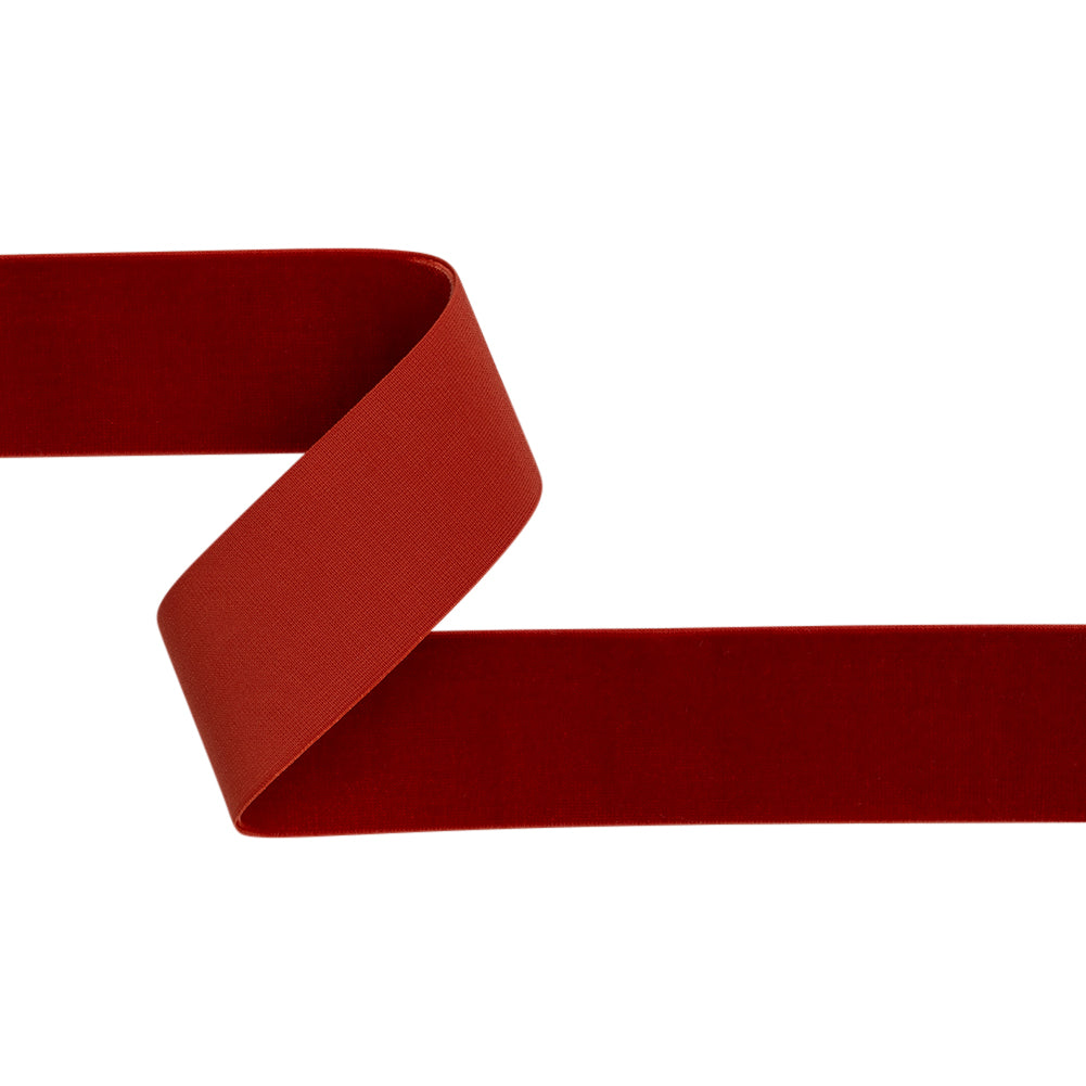 Stretch Velvet Ribbon Trim Made in Italy - 1.5" - Deep Red - Gislaine Collection Stretch Velvet Ribbon Trim Made in Italy - 1.5" - Deep Red - Gislaine Collection