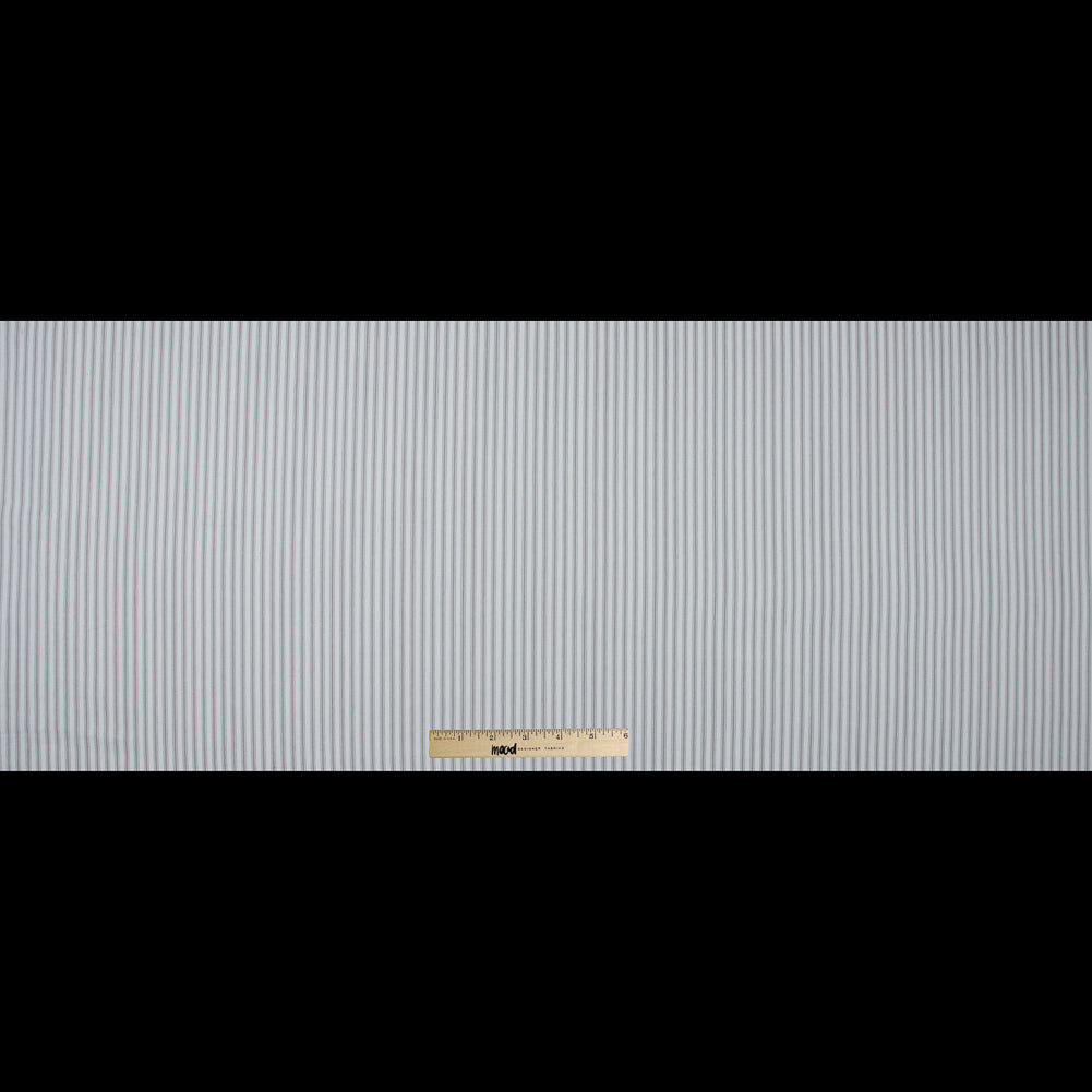 Nickle and White Ticking Striped Cotton Twill - Full Nickle and White Ticking Striped Cotton Twill - Full