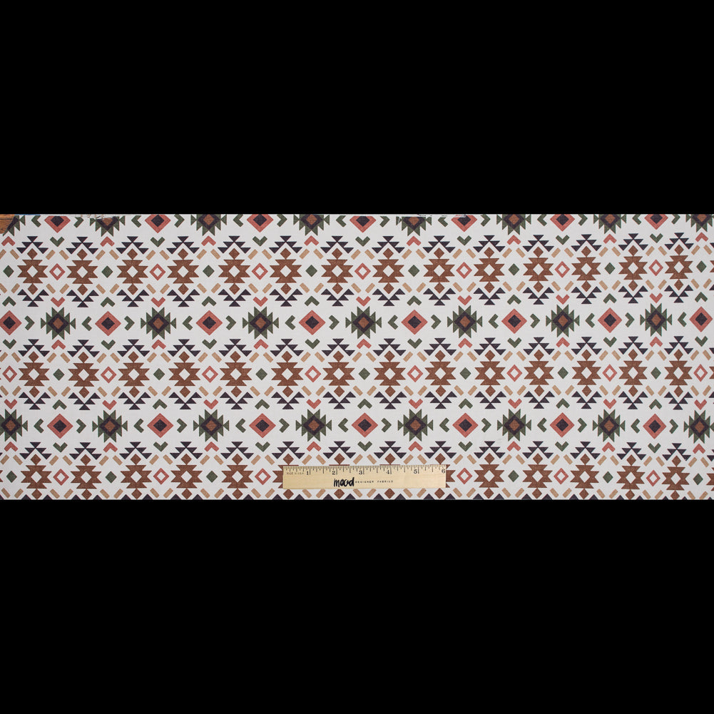 Brown and Green Geometric Printed Brushed Canvas Full Brown and Green Geometric Printed Brushed Canvas Full