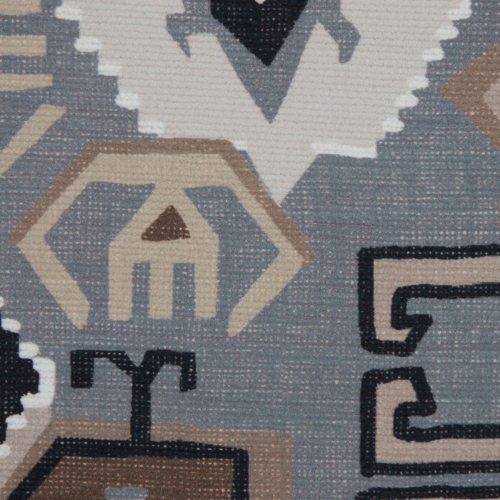 Beige and Gray Aztec Printed Brushed Canvas Detail Beige and Gray Aztec Printed Brushed Canvas Detail