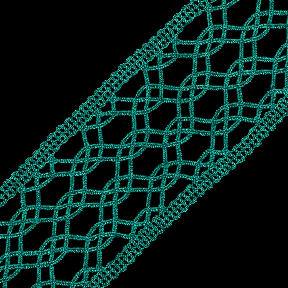 Kelly Green European Crochet Trim - 2.25 - Detail Kelly Green European Crochet Trim - 2.25 - Detail