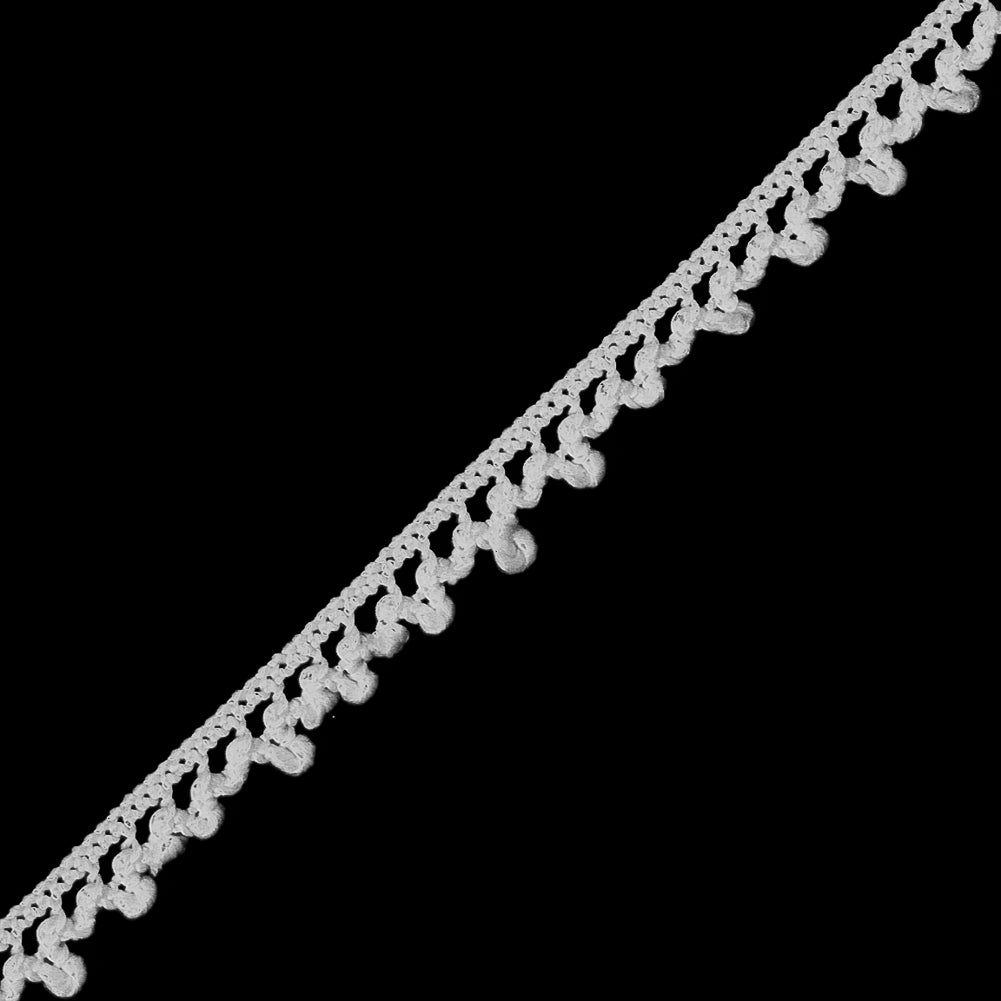 European White Dainty Crochet Trim - 5/16" Detail European White Dainty Crochet Trim - 5/16" Detail