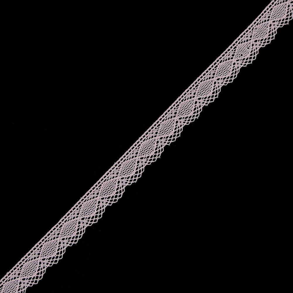 European Pink Crochet Lace Cotton Trim with Scalloped Edge - 3/4" European Pink Crochet Lace Cotton Trim with Scalloped Edge - 3/4"