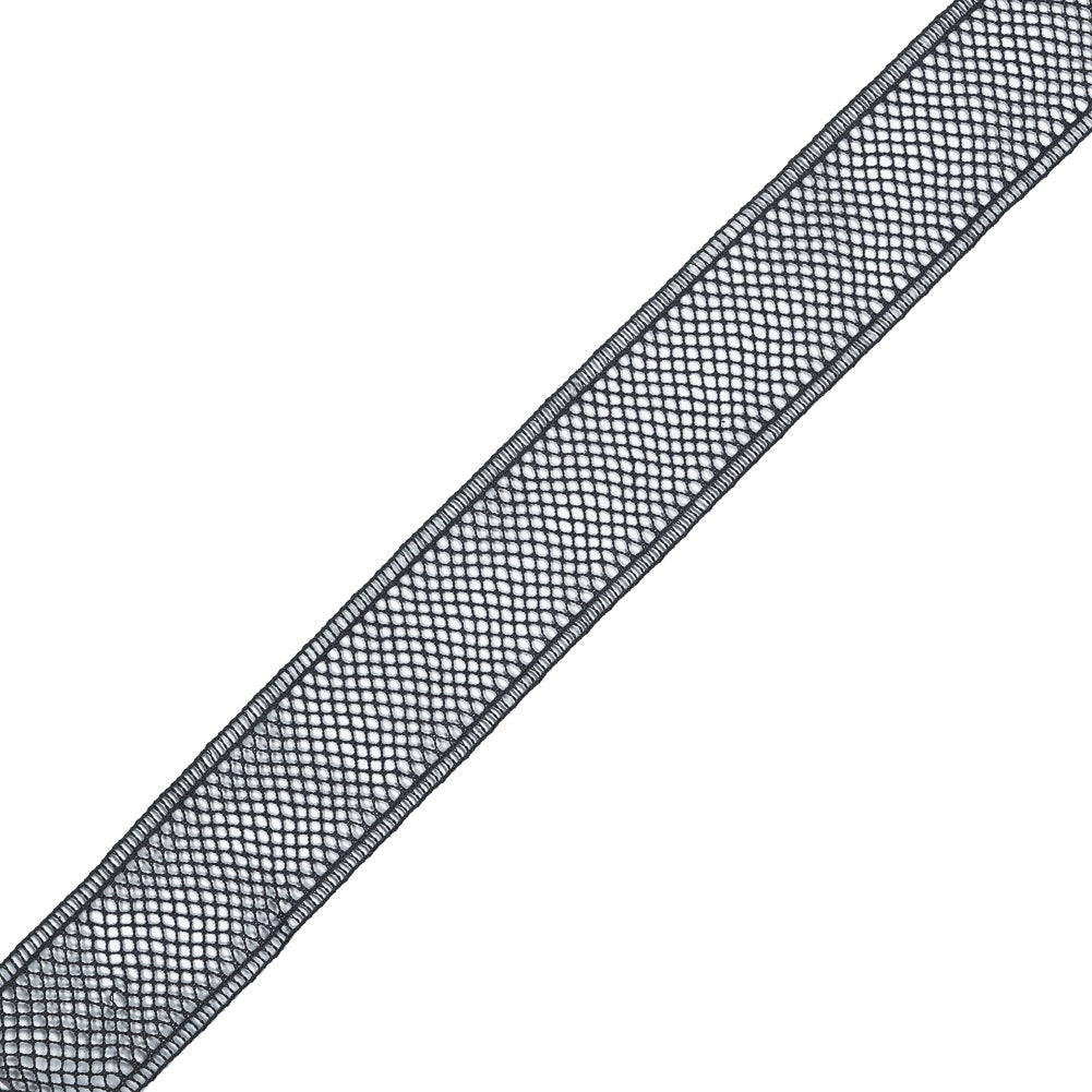 Charcoal European Cotton Crochet Trim - 1.5 Charcoal European Cotton Crochet Trim - 1.5