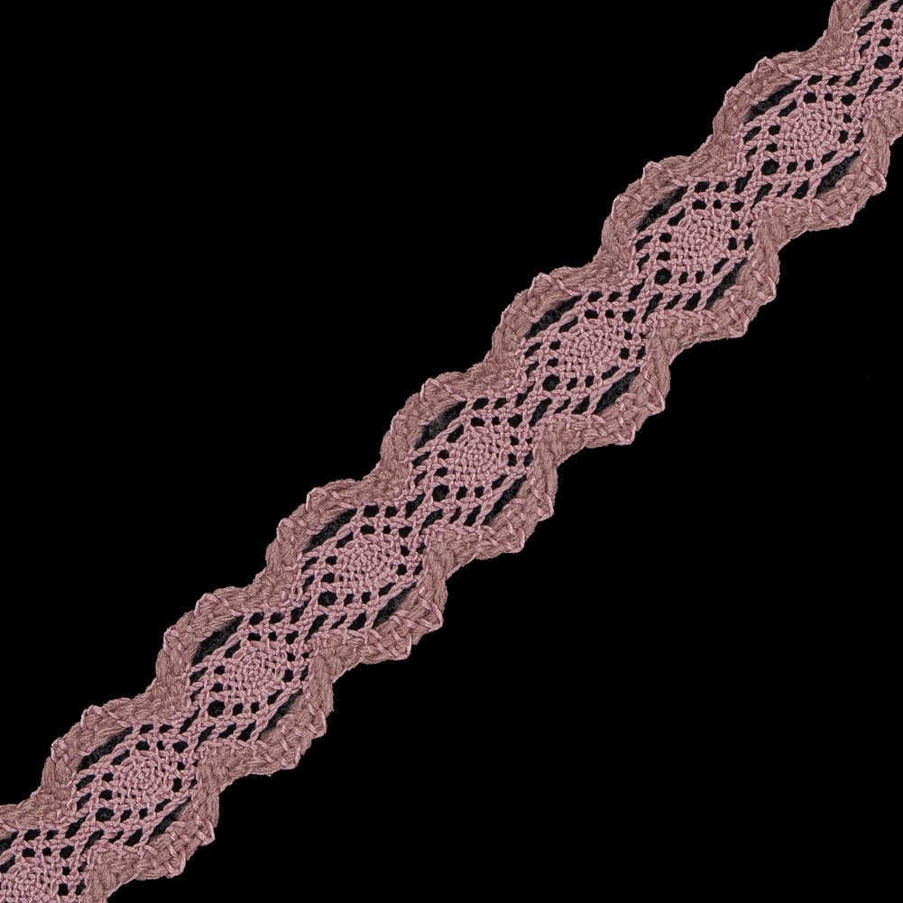 Dusty Rose European Crochet Trim - 0.875 - Detail Dusty Rose European Crochet Trim - 0.875 - Detail