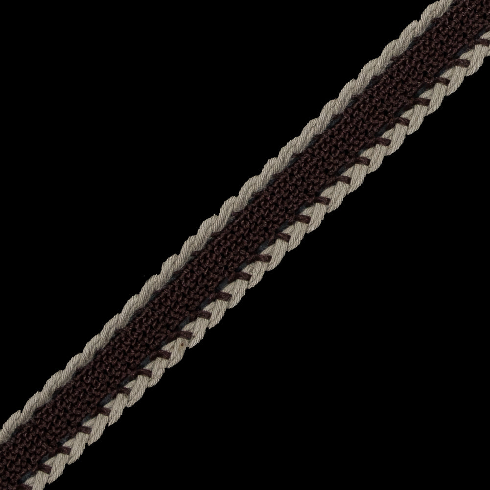 Brown and Beige European Crochet Trim - 0.5 - Detail Brown and Beige European Crochet Trim - 0.5 - Detail