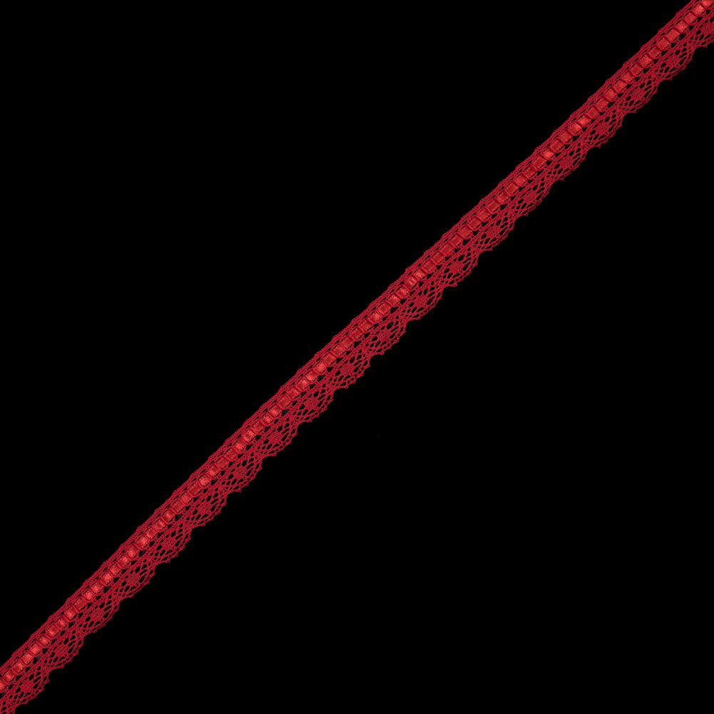 Red European Crochet Trim - 0.75 Red European Crochet Trim - 0.75