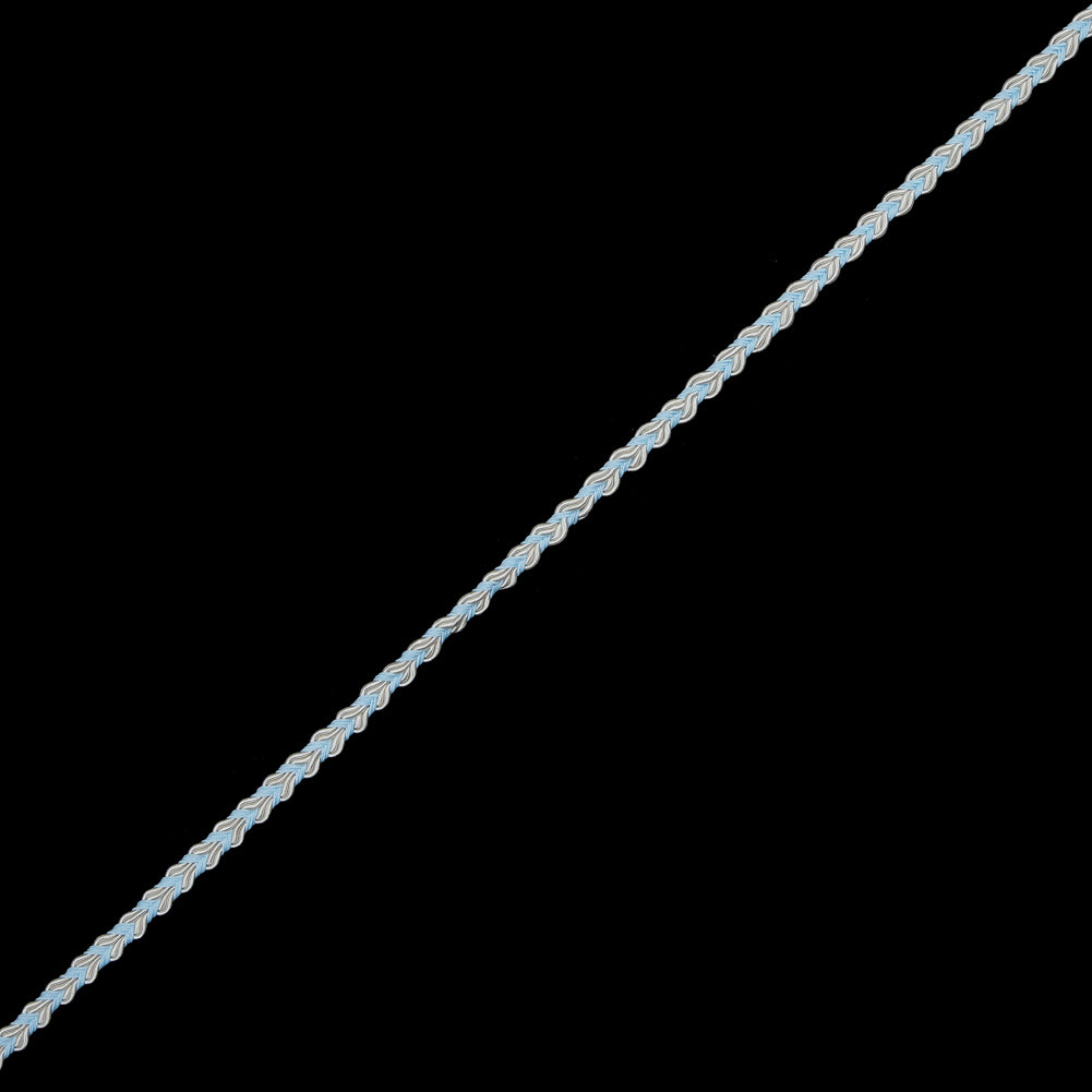 Light Blue and White Two-Tone Braided Trim - 0.25" Light Blue and White Two-Tone Braided Trim - 0.25"