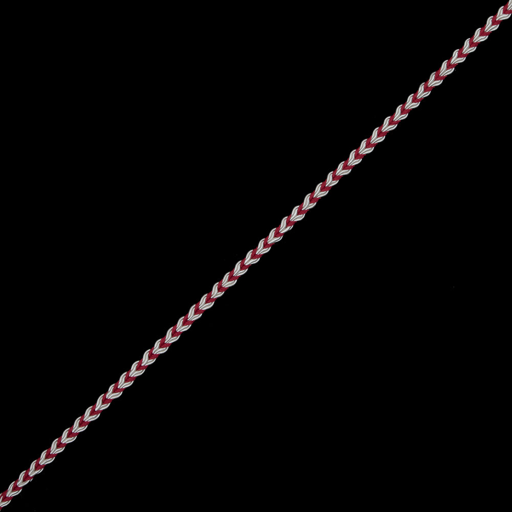 Wine and White Two-Tone Braided Trim - 0.25" Wine and White Two-Tone Braided Trim - 0.25"