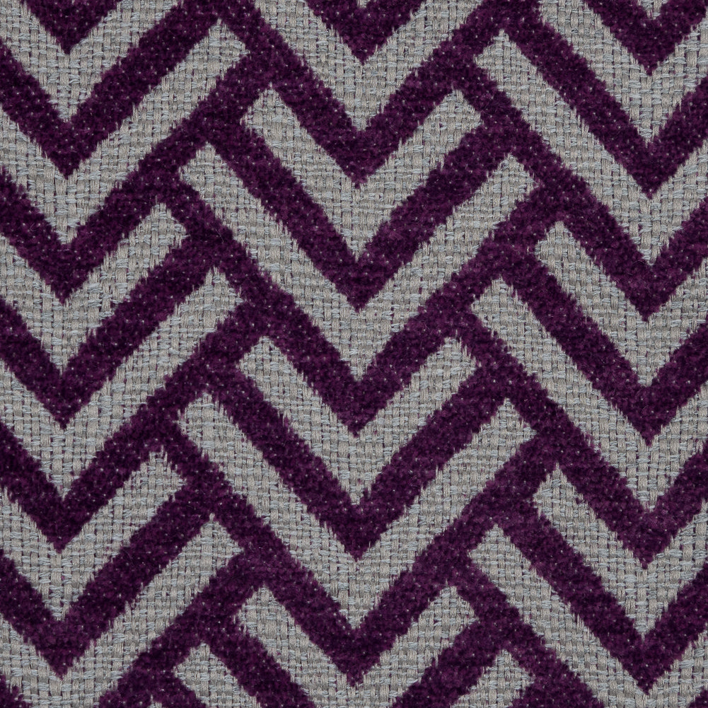 Royal Purple Chevron Upholstery Chenille - Detail Royal Purple Chevron Upholstery Chenille - Detail