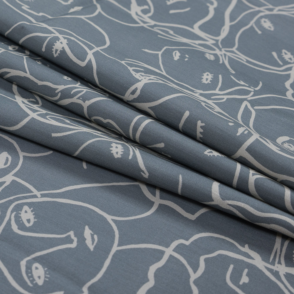 Mood Exclusive Un dia en Andorra Steel Gray Cotton Poplin - Detail Mood Exclusive Un dia en Andorra Steel Gray Cotton Poplin - Detail