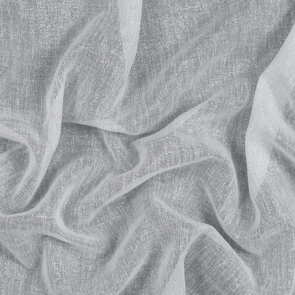White and Metallic Silver Drapery Sheer White and Metallic Silver Drapery Sheer