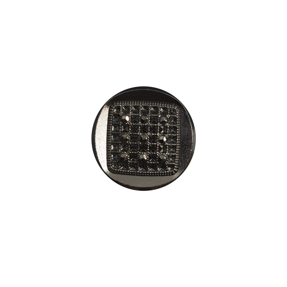 Italian Gunmetal Shank Back Plastic Button - 24L/15mm Italian Gunmetal Shank Back Plastic Button - 24L/15mm