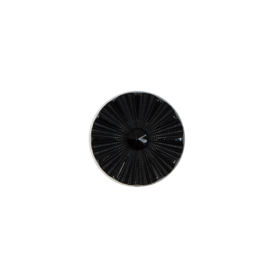 Italian Black Floral Nylon Button - 20L/12mm Italian Black Floral Nylon Button - 20L/12mm