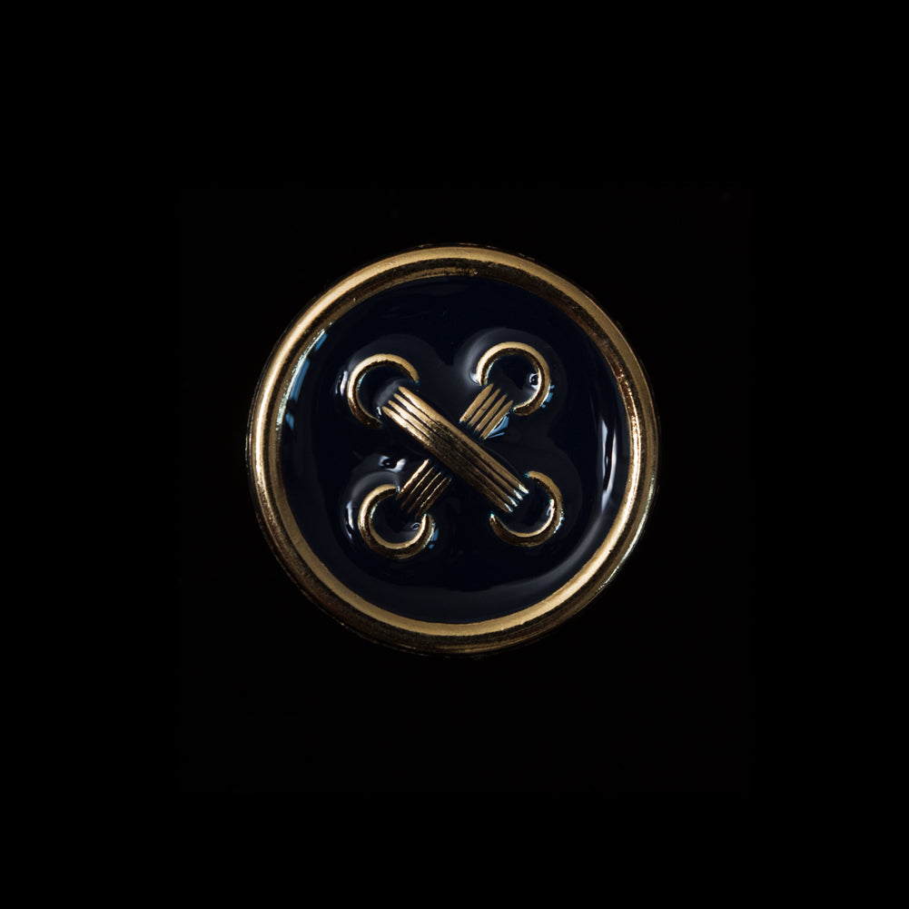 Italian Navy and Gold Metal Button - 32L/20mm Italian Navy and Gold Metal Button - 32L/20mm