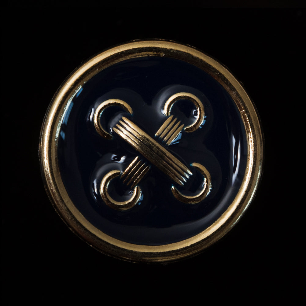 Italian Navy and Gold Metal Button - 44L/28mm Italian Navy and Gold Metal Button - 44L/28mm