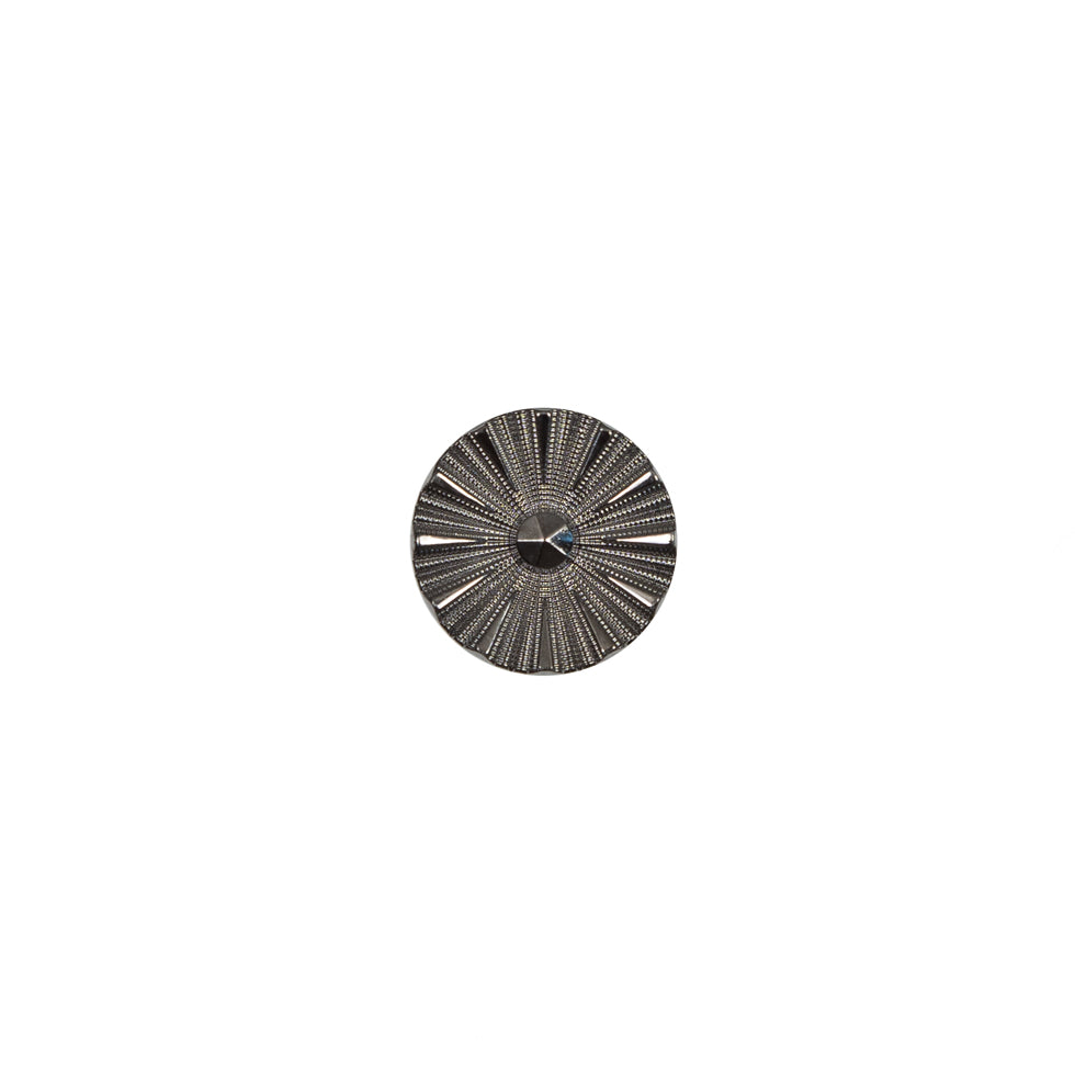Italian Gunmetal Chrome Plated Floral Nylon Button - 16L/10mm Italian Gunmetal Chrome Plated Floral Nylon Button - 16L/10mm