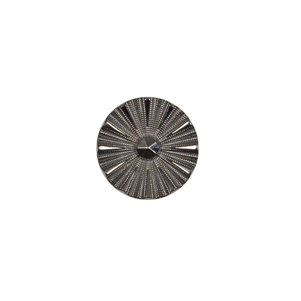 Italian Gunmetal Chrome Plated Floral Nylon Button - 20L/12mm Italian Gunmetal Chrome Plated Floral Nylon Button - 20L/12mm
