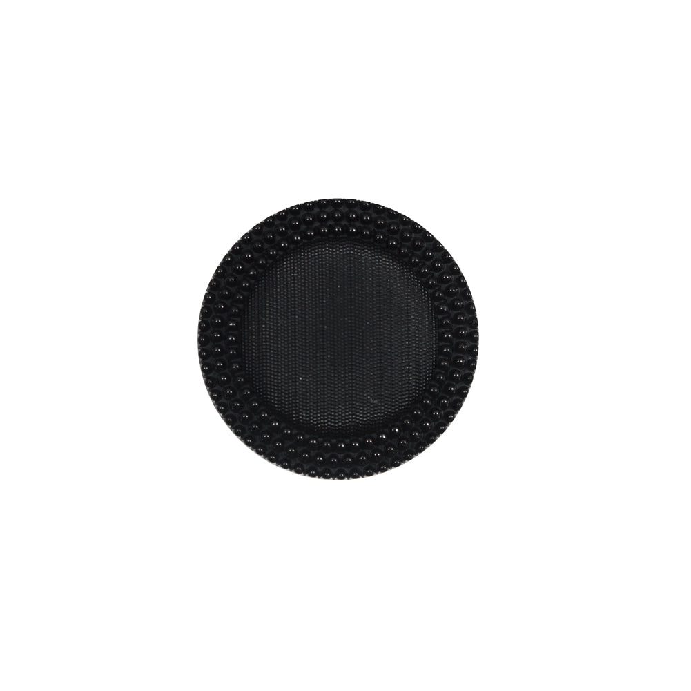 Italian Black Textured Plastic Button - 24L/15mm Italian Black Textured Plastic Button - 24L/15mm