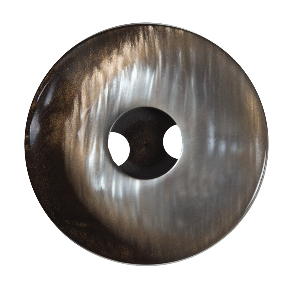Italian Black and Copper Iridescent 2-Hole Button - 54L/34mm Italian Black and Copper Iridescent 2-Hole Button - 54L/34mm