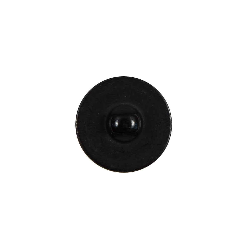 Italian Black Plastic Shank Back Button - 24L/15mm Detail Italian Black Plastic Shank Back Button - 24L/15mm Detail
