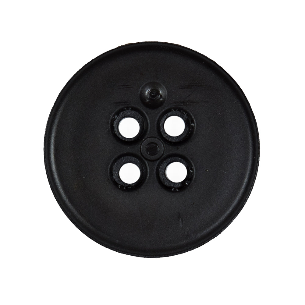 Italian Black Nylon 4-Hole Button - 44L/27mm - Detail Italian Black Nylon 4-Hole Button - 44L/27mm - Detail