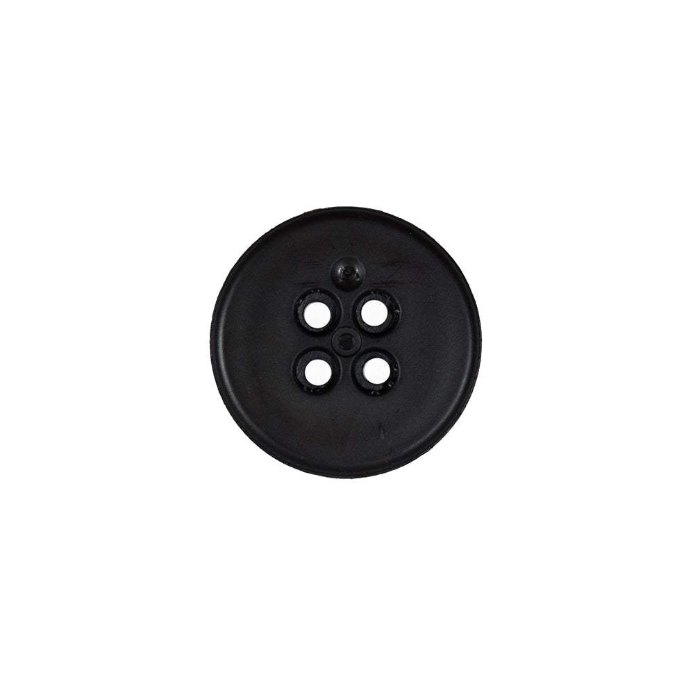 Italian Black Nylon 4-Hole Button - 24L/15mm - Detail Italian Black Nylon 4-Hole Button - 24L/15mm - Detail