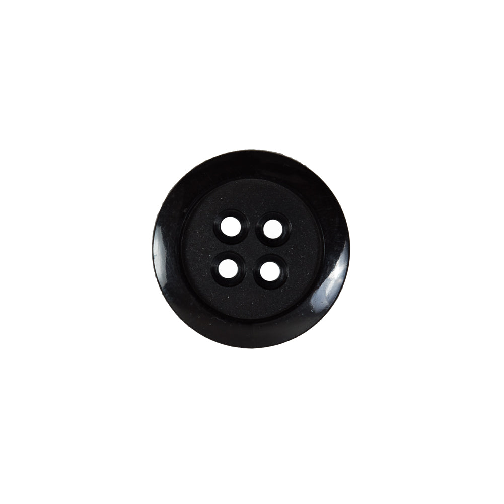 Italian Black Nylon 4-Hole Button - 24L/15mm Italian Black Nylon 4-Hole Button - 24L/15mm