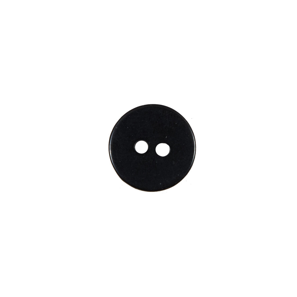 Italian Black 2-Hole Button - 18L/11.5mm Detail Italian Black 2-Hole Button - 18L/11.5mm Detail