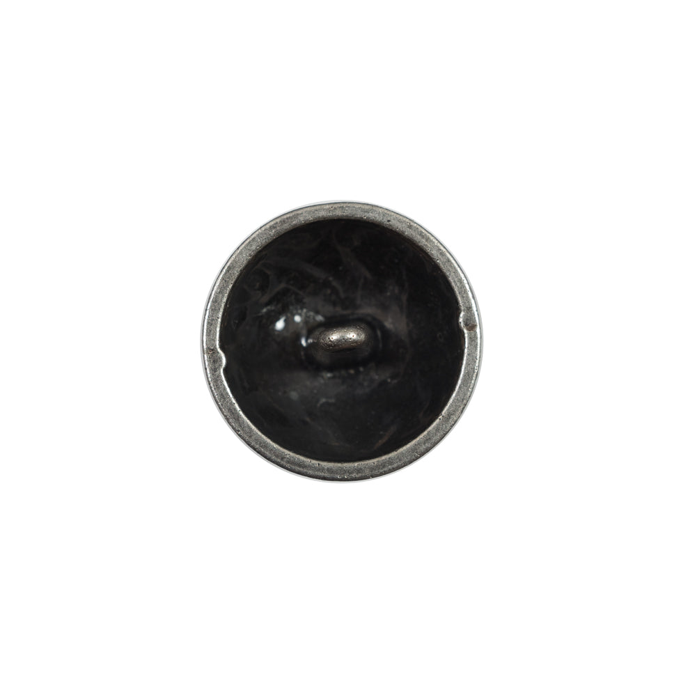 Italian Silver Metal Crest Button - 24L/15mm Detail Italian Silver Metal Crest Button - 24L/15mm Detail