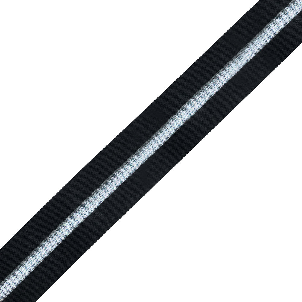 Italian Black and Metallic Silver Elastic Trim - 1.5" Italian Black and Metallic Silver Elastic Trim - 1.5"