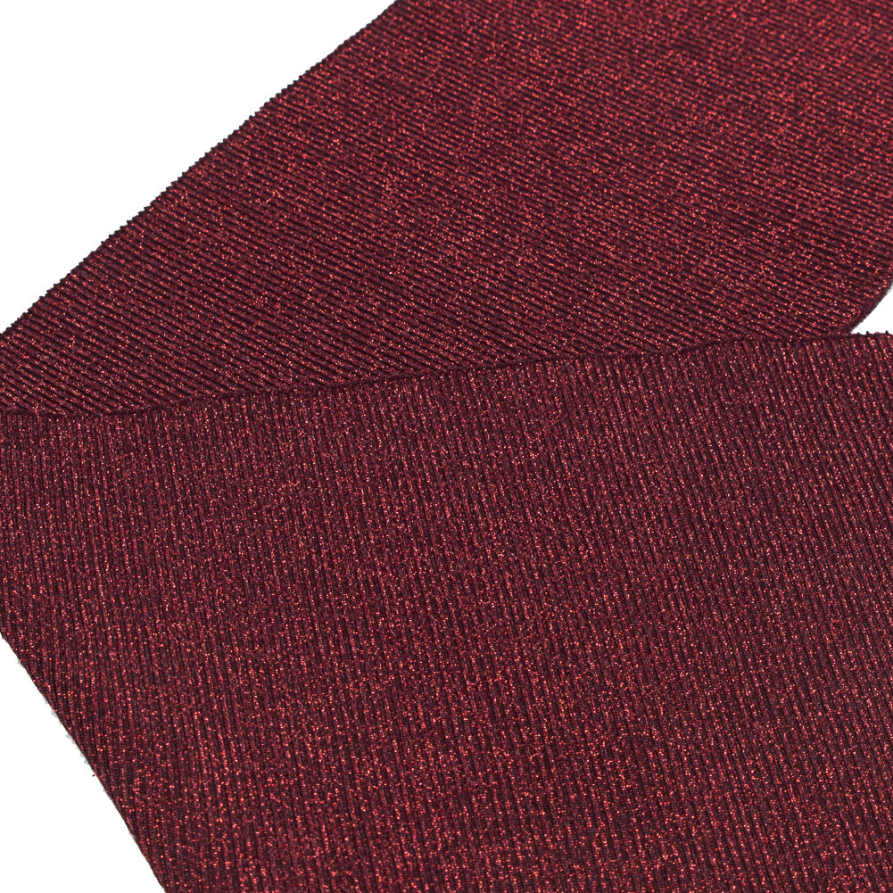 Maroon Sparkle Rib Knit Trim - 7 x 29 - Detail Maroon Sparkle Rib Knit Trim - 7 x 29 - Detail