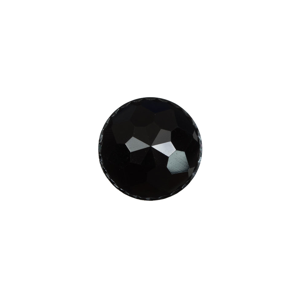 Italian Black Plated Bevel-Cut Button - 20L/12.5mm Italian Black Plated Bevel-Cut Button - 20L/12.5mm