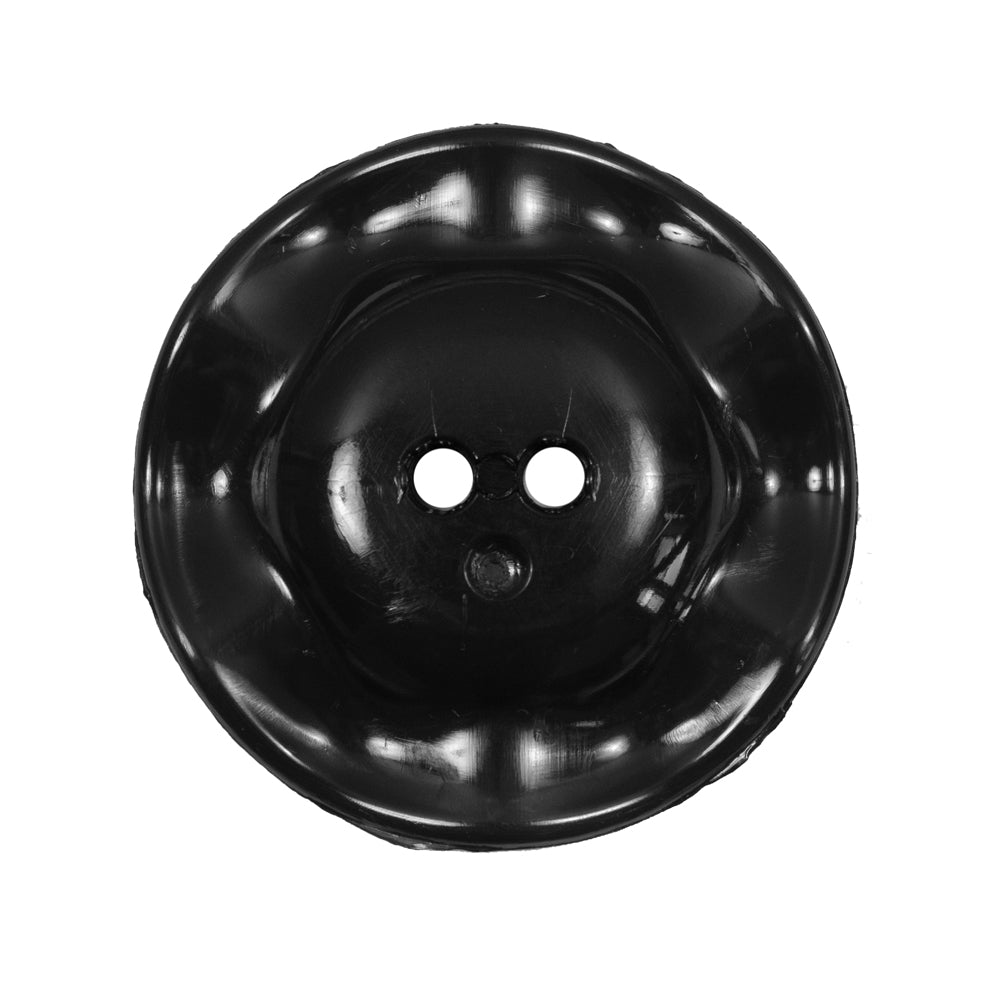 Italian Black Wavy Plastic 2-Hole - 44L/28mm Detail Italian Black Wavy Plastic 2-Hole - 44L/28mm Detail