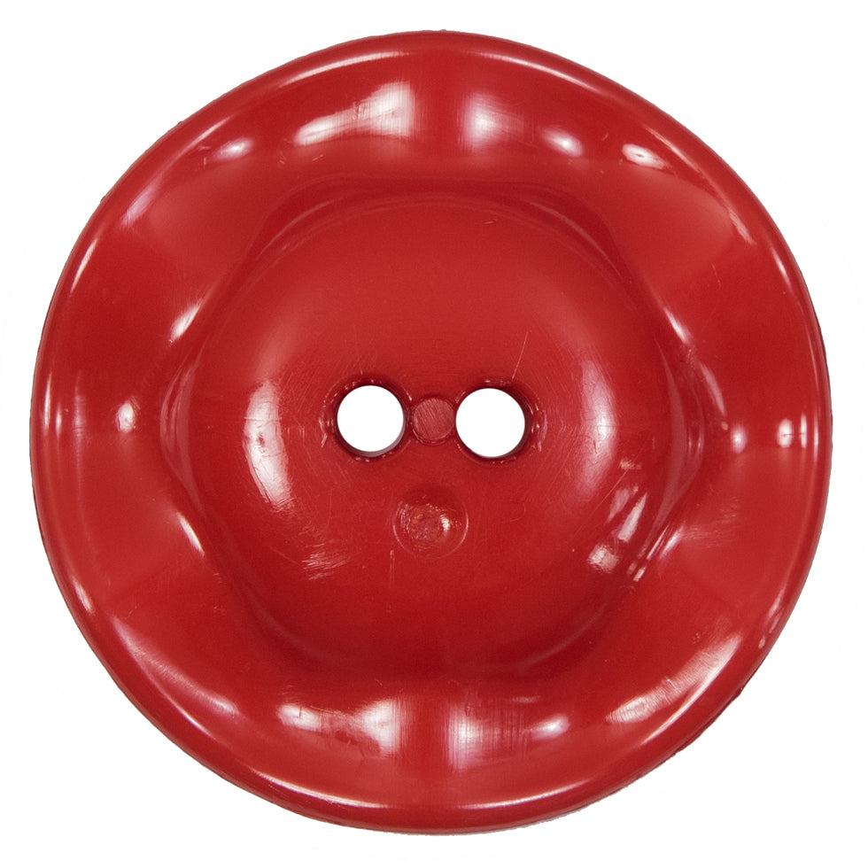Italian Red Wavy Plastic 2-Hole - 60L/38mm - Detail Italian Red Wavy Plastic 2-Hole - 60L/38mm - Detail