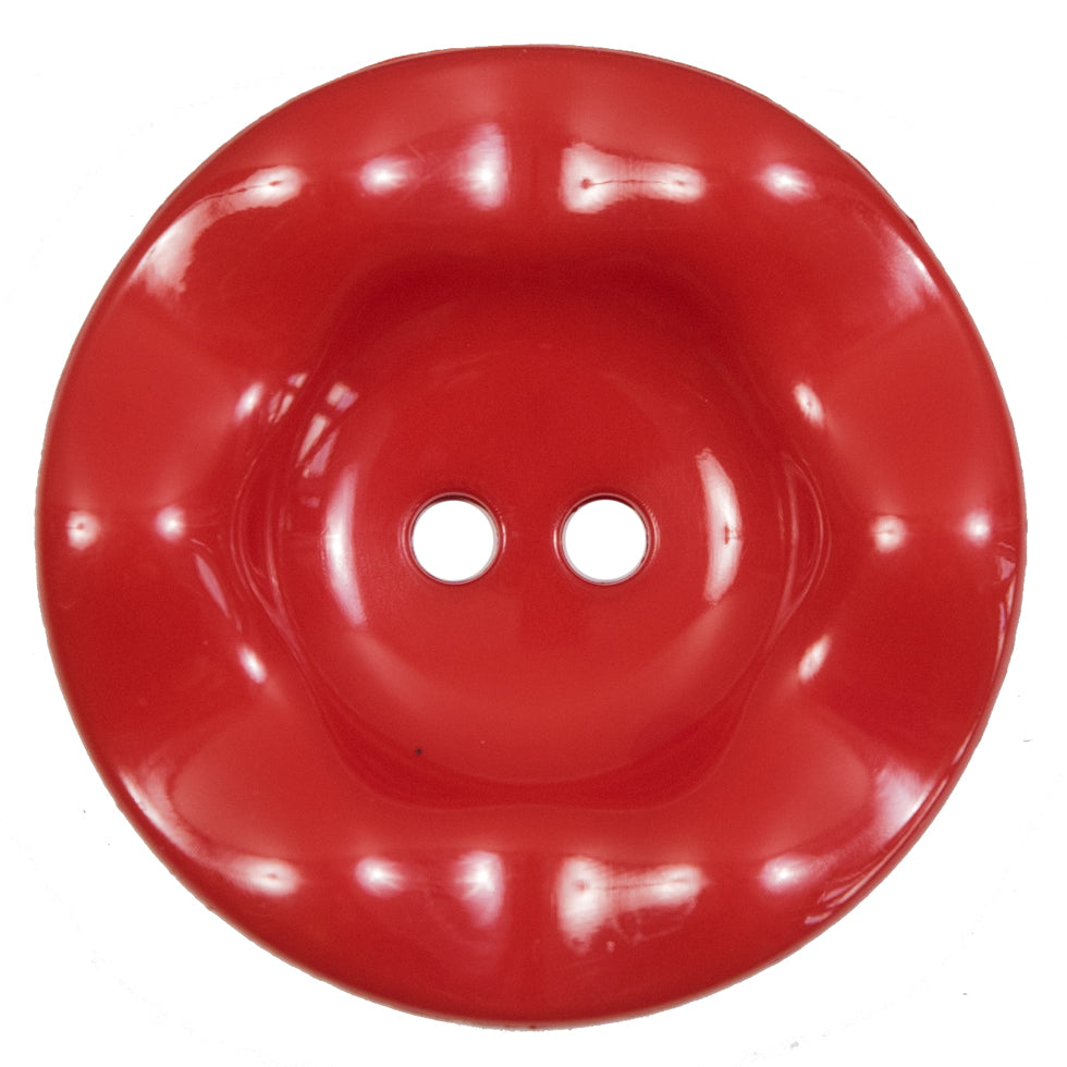 Italian Red Wavy Plastic 2-Hole - 60L/38mm Italian Red Wavy Plastic 2-Hole - 60L/38mm