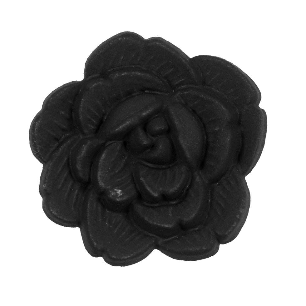 Italian Black Flower Shank Back Button - 54L/34mm Italian Black Flower Shank Back Button - 54L/34mm