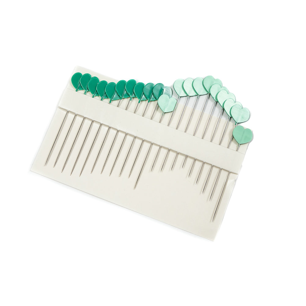 Clover Green Heart Shaped Pins - 20 Count Clover Green Heart Shaped Pins - 20 Count