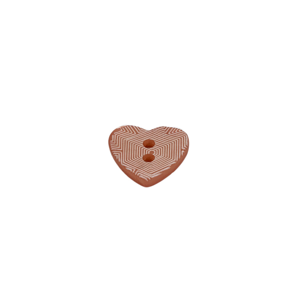 Italian Pink Heart-Shaped Shell Button - 18L/11.5mm Folded Italian Pink Heart-Shaped Shell Button - 18L/11.5mm Folded