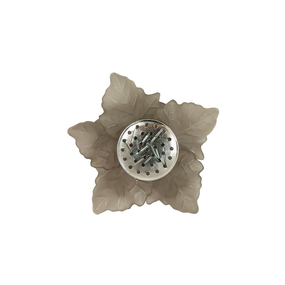 Italian Frosted Antracite 3D Flower Applique with Gray Center Bead - 2 - Detail Italian Frosted Antracite 3D Flower Applique with Gray Center Bead - 2 - Detail