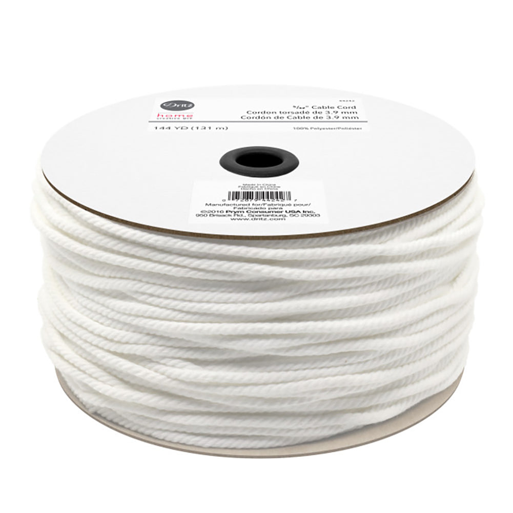 Dritz Home 5/32" Cable Cord - White - 144yds - Folded Dritz Home 5/32" Cable Cord - White - 144yds - Folded
