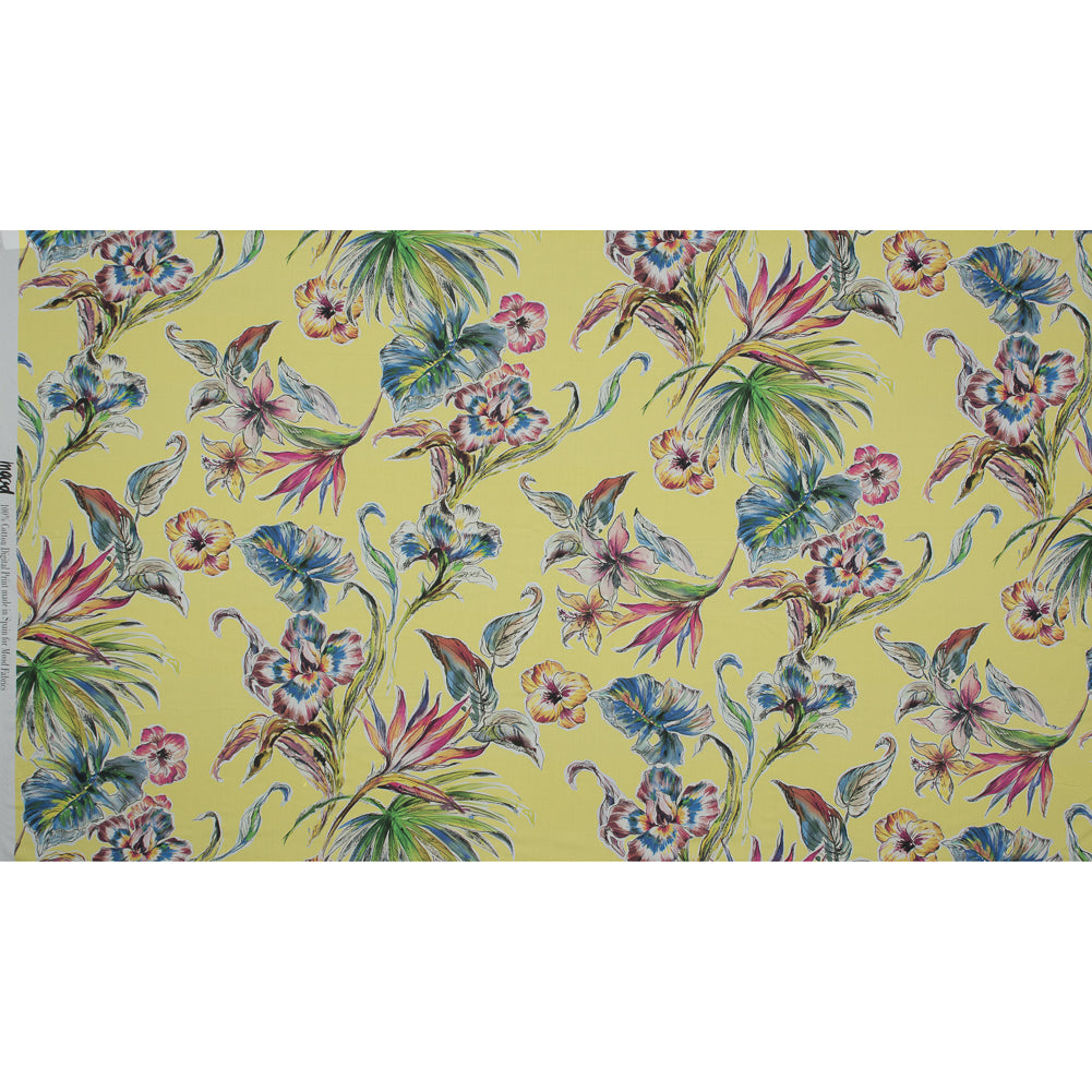 Cotton Poplin - Vibrant Yellow Floral - Creativite Epanouie Print - Mood Exclusive Avenable Collection Folded Cotton Poplin - Vibrant Yellow Floral - Creativite Epanouie Print - Mood Exclusive Avenable Collection Folded